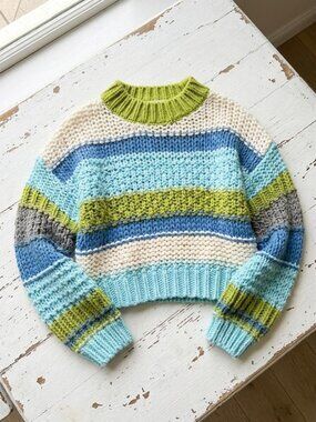 Coastal Horizon Striped Sweater - Multicolor Knit Pullover
